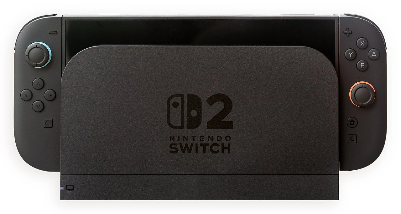 Nintendo Switch 2 postavljen u priključnu stanicu.